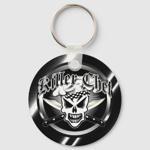 Llavero Calavera del chef y cuchillos de chef cruzados 2
