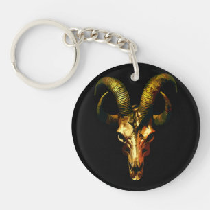 Llavero Calavera dorada - Arte oscuro