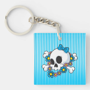 Llavero Calavera eléctrica de flor