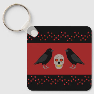 Llavero Calavera gótica y guardián arroja Personalizado de