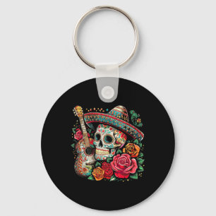 Llavero Calavera mexicana de Cinco De Mayo Sombrero Fiesta