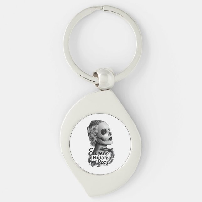 Llavero Calavera monocroma (Anverso)
