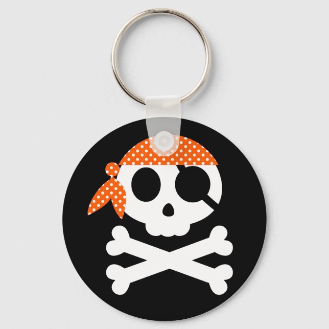Llavero Calavera pirata con Bandanna (Anverso)