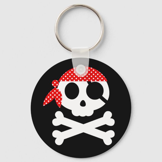 Llavero Calavera pirata con Bandanna (Anverso)