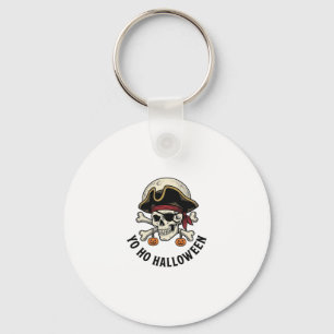 Llavero Calavera Pirata Halloween Grabado Vintage Camiseta