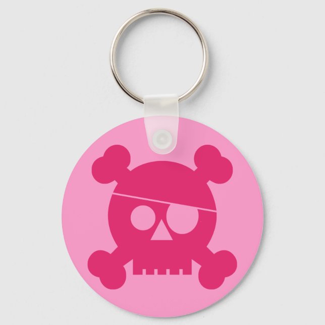 Llavero Calavera pirata rosada - Keychain (Anverso)
