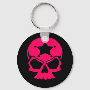 Llavero Calavera rosa (fondo negro)