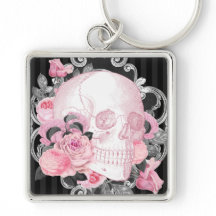 Calavera rosa gótica con Rosas