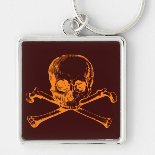 Llavero Calavera vintage y cruces (Frente)