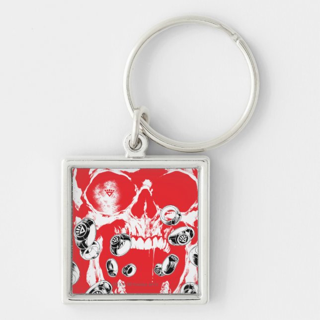 Llavero Calavera y anillos - Rojo (Frente)
