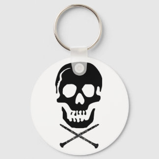 Llavero Calavera y clarinets - Negro sobre blanco