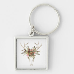 Llavero Calavera y flores de ciervo