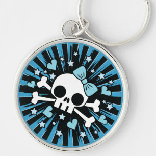 Llavero Calavera y huesos cruzados - Azul