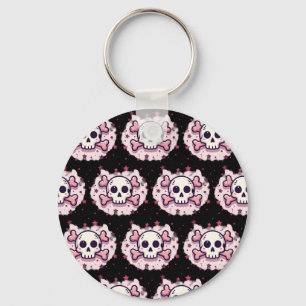 Llavero Calavera y Huesos Rosa Pastel