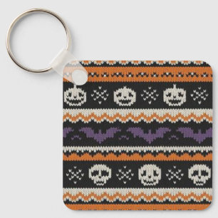 Llavero Calavera y murciélagos de Halloween, de estilo lis