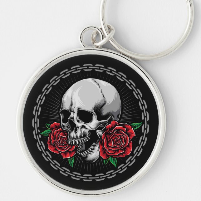 Llavero Calavera y Rosas (Frente)