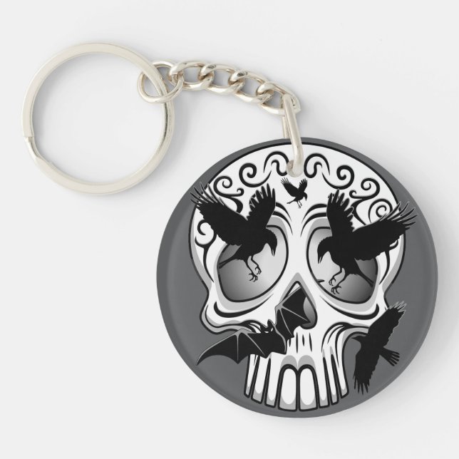 Llavero Calaveras decorativas de Halloween (Frente)