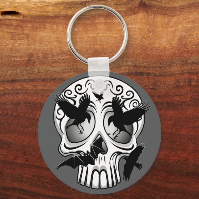 Llavero Calaveras decorativas de Halloween (Anverso)