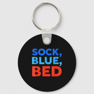 Llavero Calcetín Azul Cama Meme Divertido