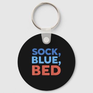Llavero Calcetín Azul Cama Meme Divertido _1