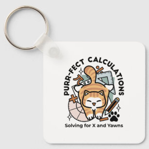 Llavero Cálculos Perfectos – Diseño Divertido de Gato Mate