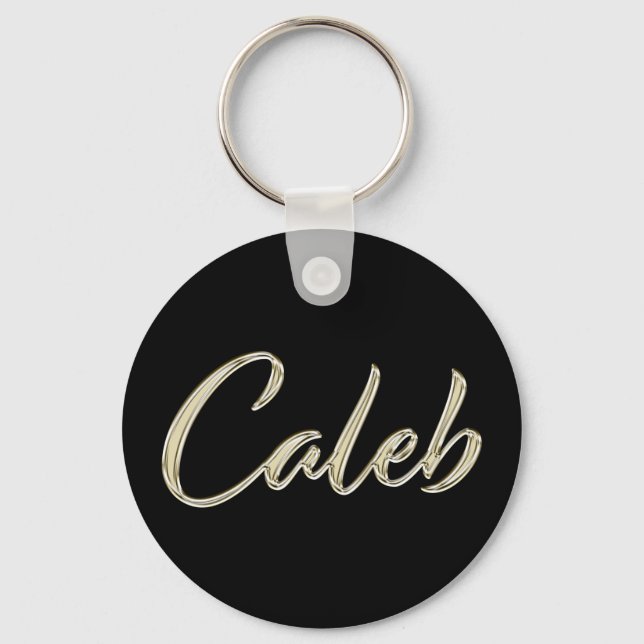 Llavero Caleb Nombre whitegold Button Schlüsselanhänger (Anverso)