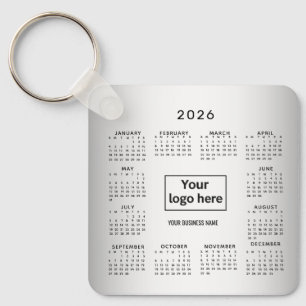 Llavero Calendario 2026 del Personalizado de fondo gris os