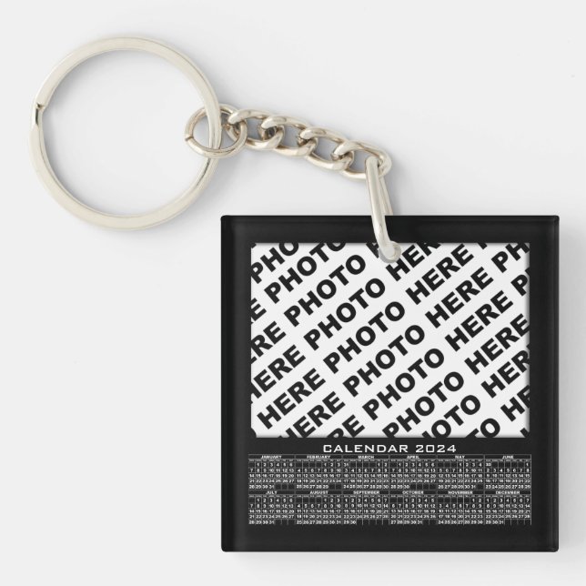 Llavero Calendario de 2024 Añadir 3 fotos Keychain (Frente)