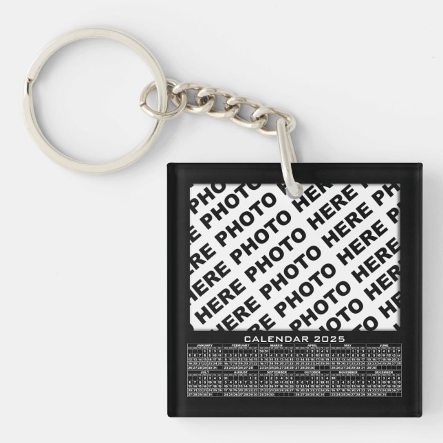 Llavero Calendario de 2025 Añadir 3 fotos Keychain (Frente)