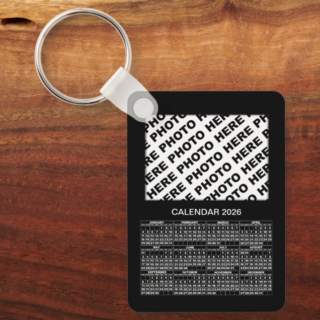 Llavero Calendario de 2026 Añadir 2 fotos Keychain Metaliz (Anverso)