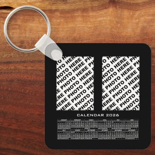 Llavero Calendario de 2026 Añadir 4 fotos verticales caden (Anverso)