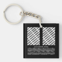 Calendario de 2026 Añadir 4 Keychain de fotos vert