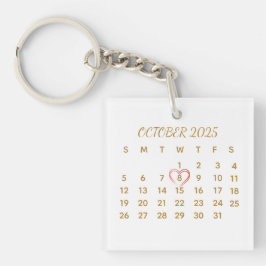Llavero Calendario de Acrílico – Fecha Personalizada Resal