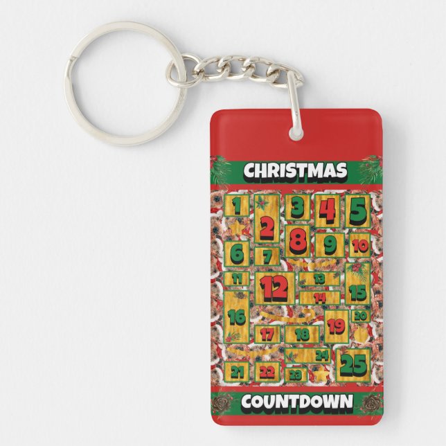 Llavero Calendario de Adviento de Navidad con Cuenta Regre (Frente)