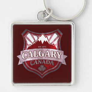Llavero Calgary Canada grifo rojo escudo de teclado cuadra
