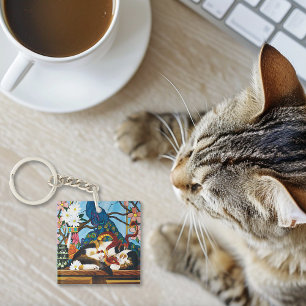 Llavero Calico Cat Dragon Red QR código