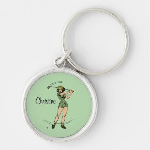 Llavero Cálido para Golfing Personal Lady Golfer Green