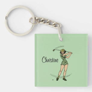Llavero Cálido para Golfing Personal Lady Golfer Green