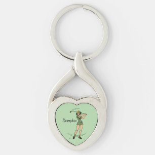 Llavero Cálido para Golfing Personal Lady Golfer Green