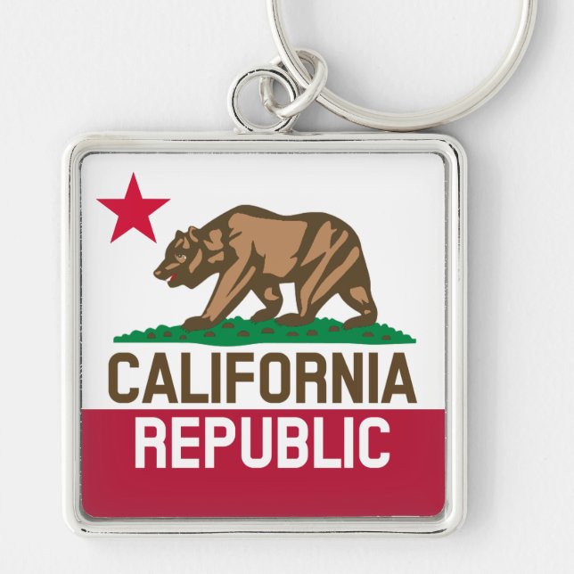 Llavero CALIFORNIA Bandera Estatal REPÚBLICA Diseños Afila (Frente)