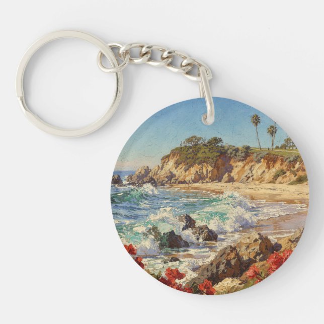Llavero  California Beach | Impressionist Coastal Art (Frente)