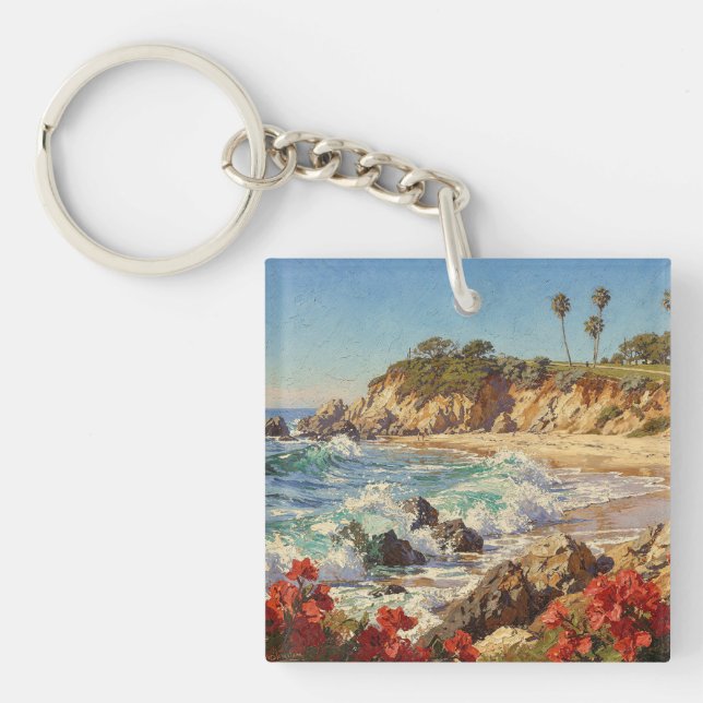 Llavero  California Beach | Impressionist Coastal Art (Frente)