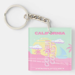 Llavero California, Beach, Travel Art, Preppy