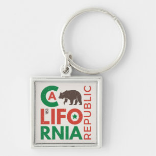 Llavero California con el logotipo del oso grizzly