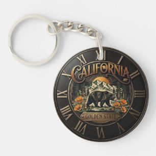 Llavero California Golden State Grizzly Bear Vintage Roman