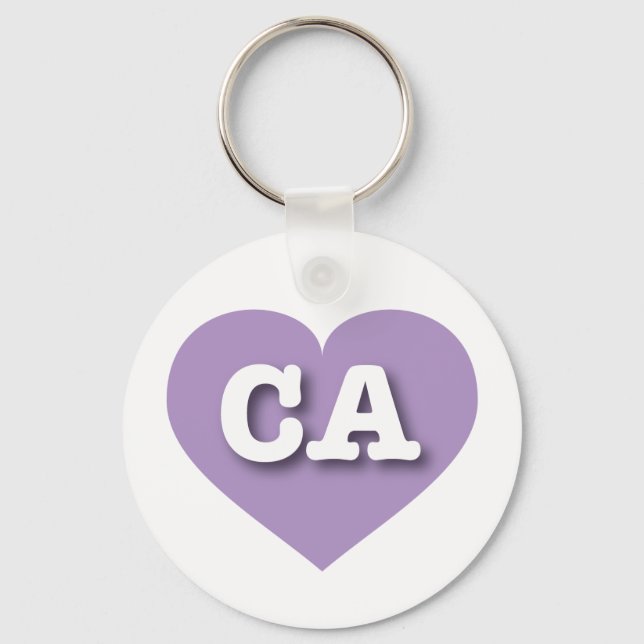 Llavero California Lavender Heart - Amo CA (Anverso)