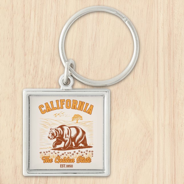 Llavero California Nature Lover Gift – Retro Bear  (Subido por el creador)