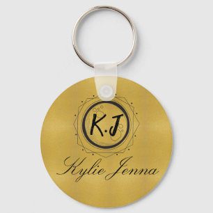 Llavero Caligrafía de escritura exclusiva de oro y negro e