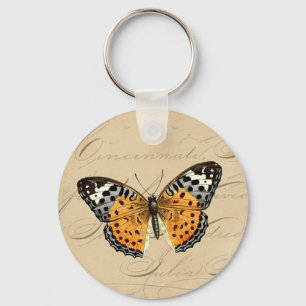 Llavero Caligrafía de mariposa de época "Dama pintada"