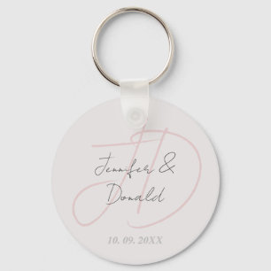 Llavero Caligrafía de moda monograma de letra clásica